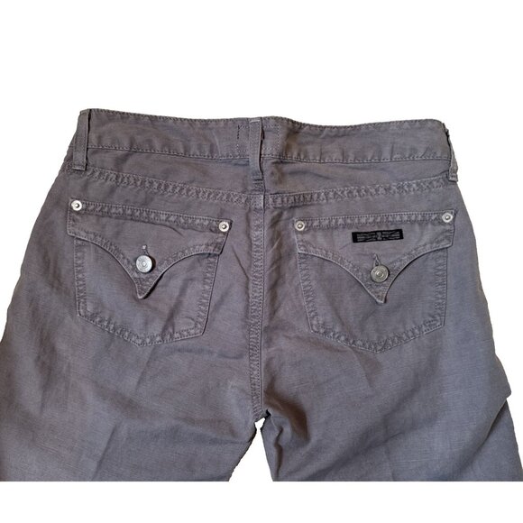 Hudson Women size27 Grey Flare Rise 8 Linen Pant wide leg Ferris Flap 35 inseam - Picture 4 of 11